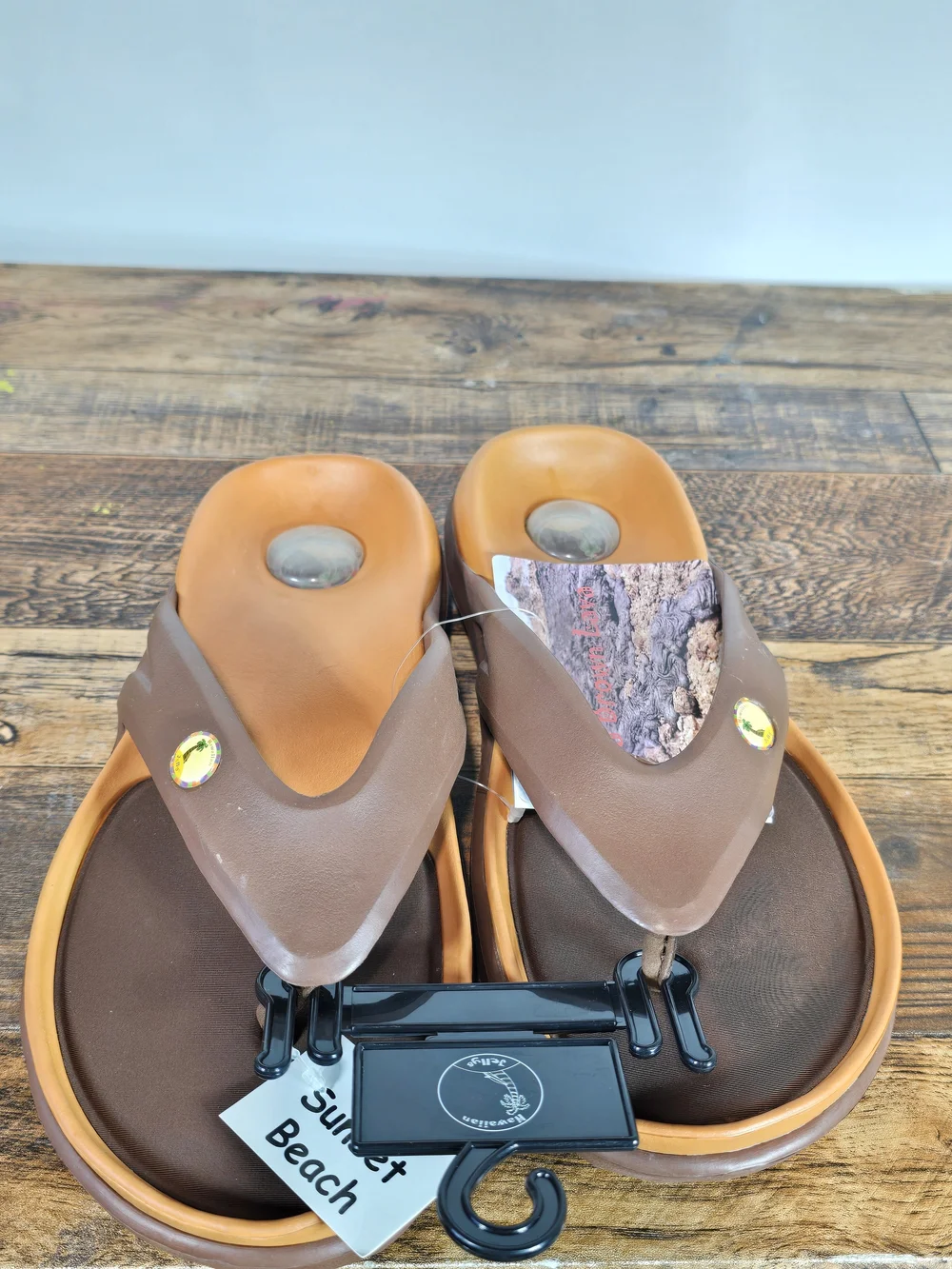 Men's Brown Slip On Men’s Flip Flop Sandals Size 8